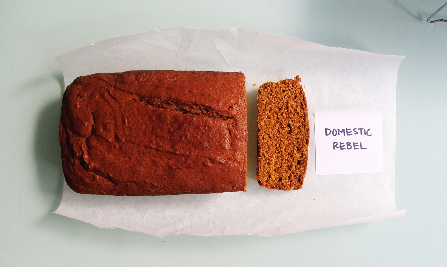 Domestic Rebel pumpkin bread.