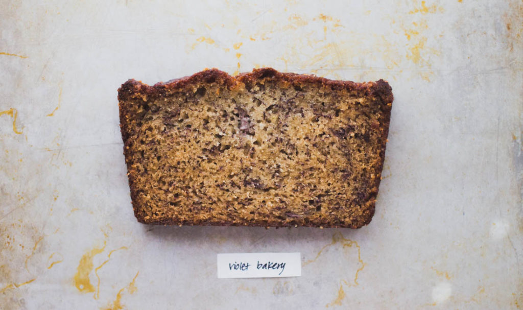 A slice of Violet Bakery banana bread.