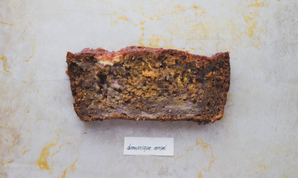 A slice of Dominique Ansel banana bread.