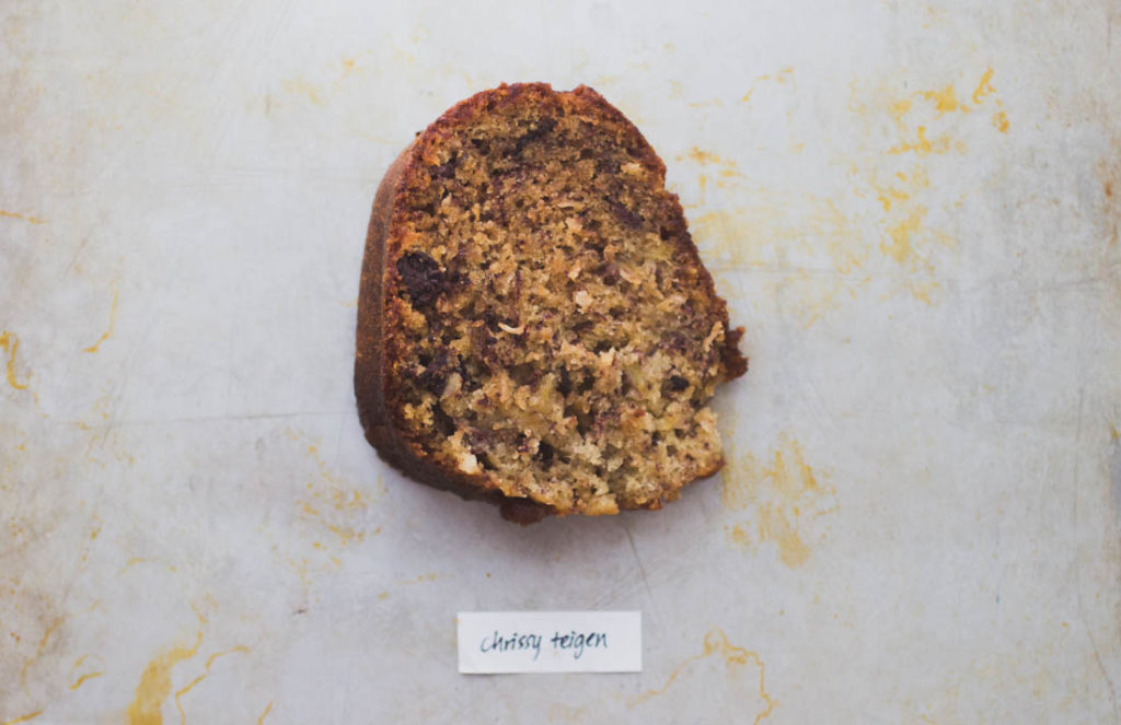 A slice of Chrissy Teigen banana bread.