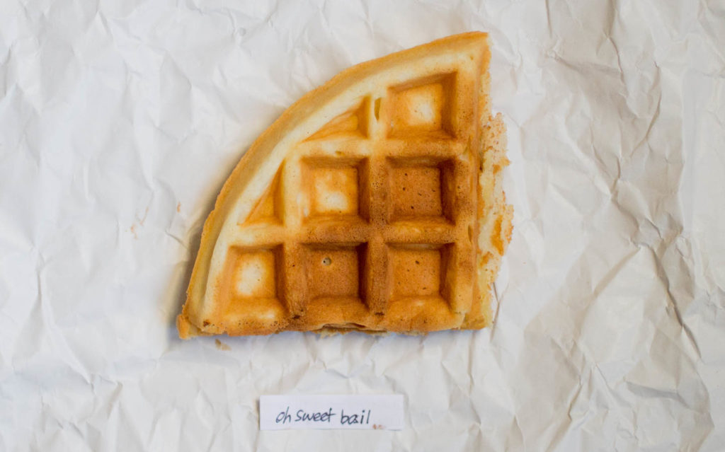 Oh Sweet Basil buttermilk waffle.