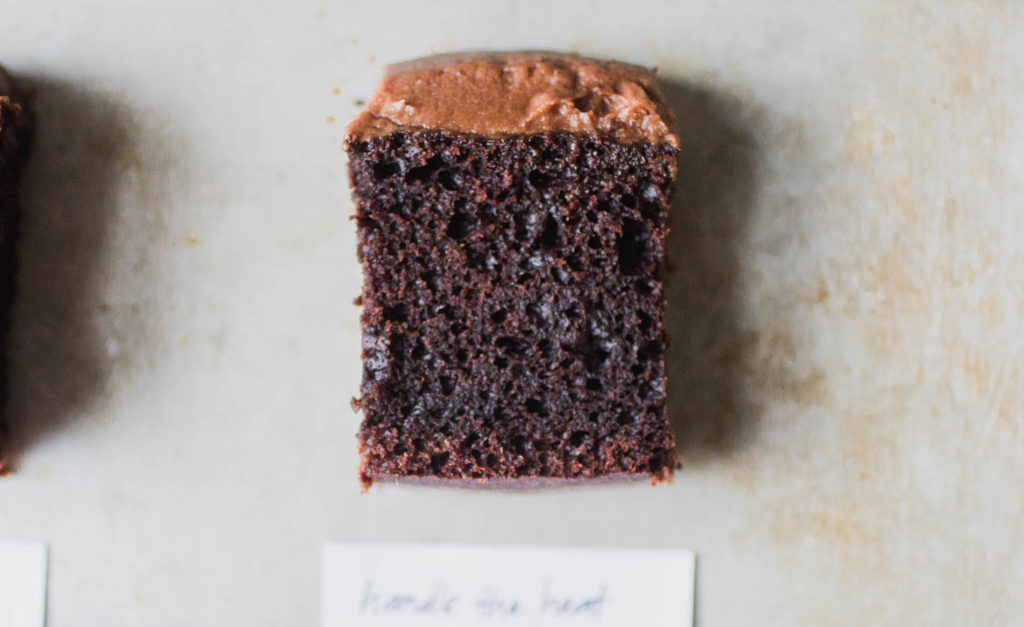 Handle the Heat chocolate cake with chocolate frosting.