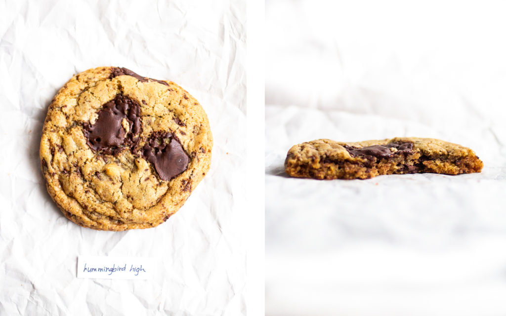 hummingbird high tahini vegan chocolate chip cookie.