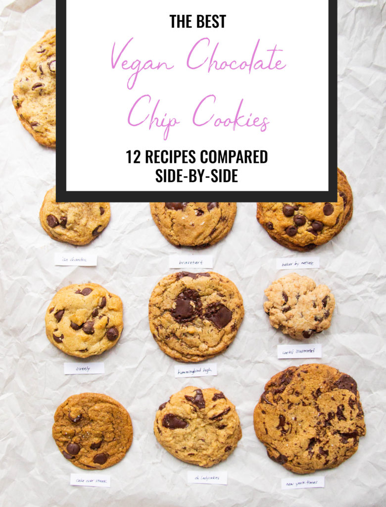 12 vegan chocolate chip cookies.