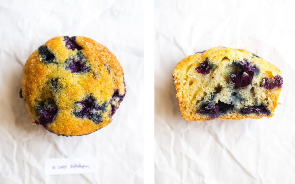 a cozy kitchen blueberry muffin.
