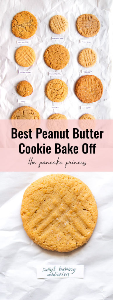 Several different peanut butter cookies on a white background.