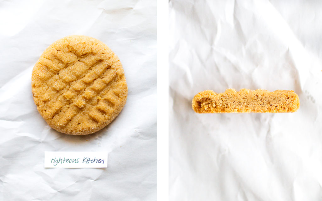 Righteous Kitchen peanut butter cookie.
