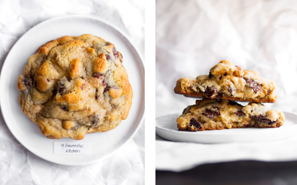 A Bountiful Kitchen Levain copycat chocolate chip walnut cookie. 