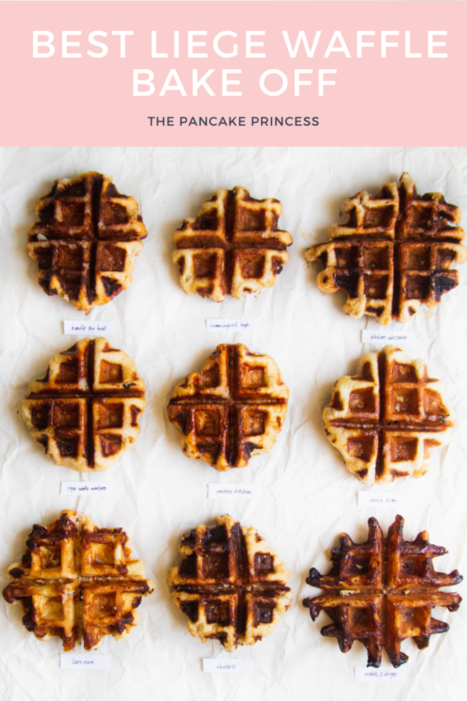 9 different liege waffles on a white background.