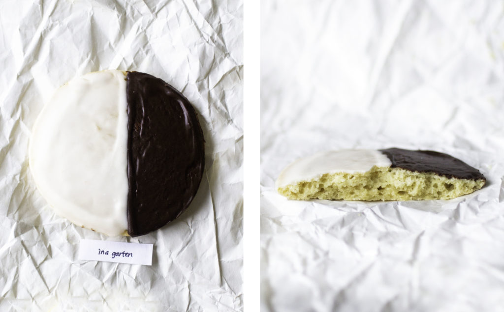 Ina Garten black and white cookie.