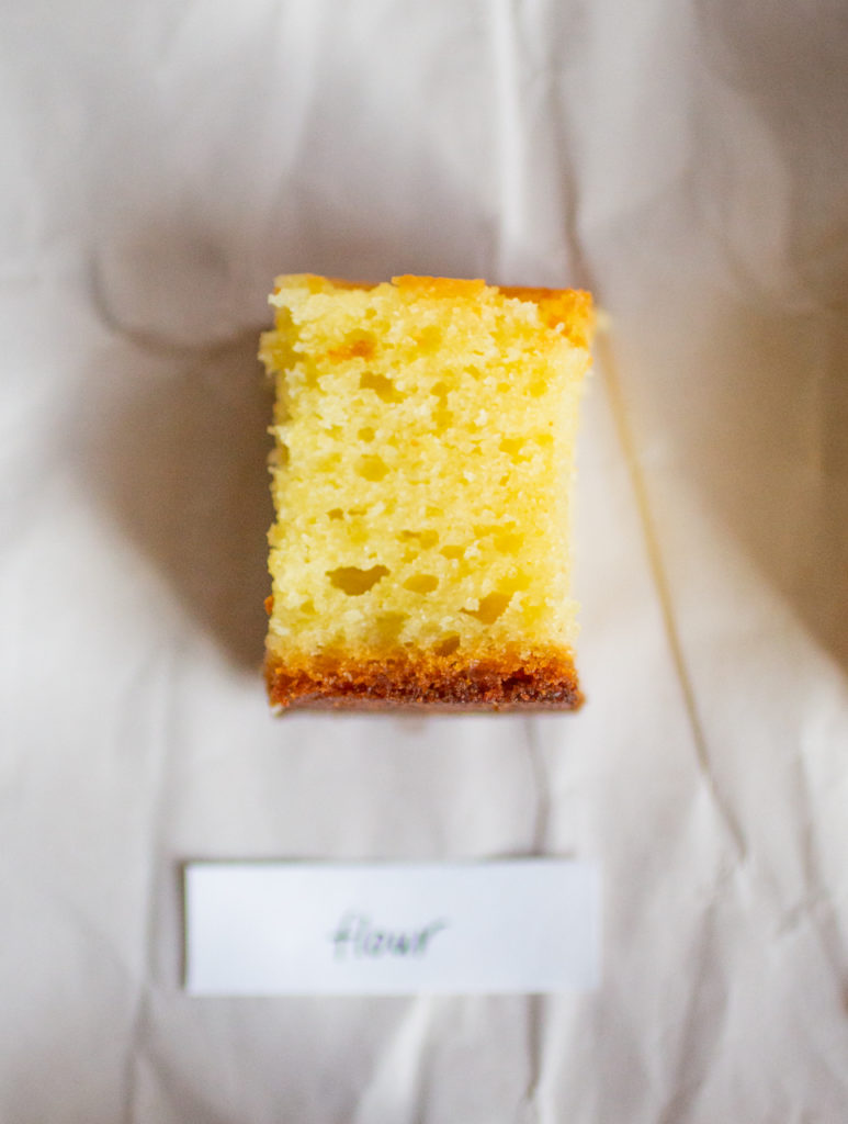 Flour olive oil cake.