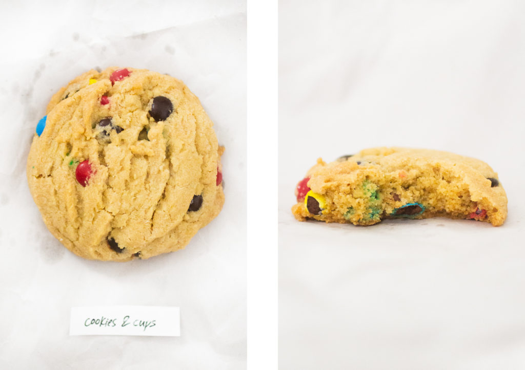 Cookies and Cups M&M cookie.
