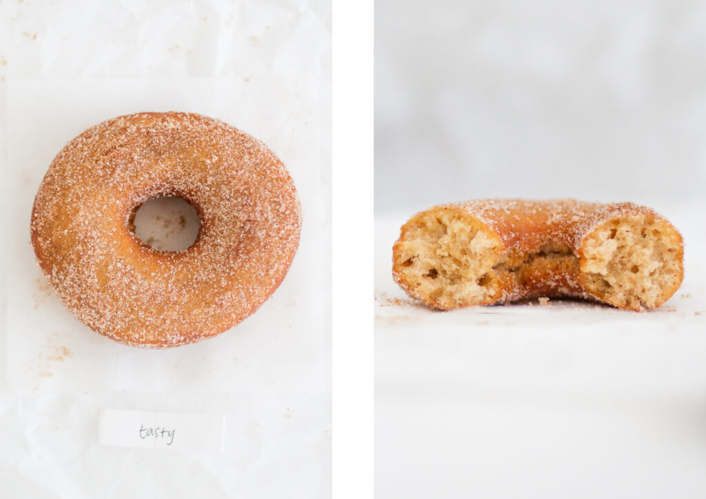 Tasty apple cider doughnut.