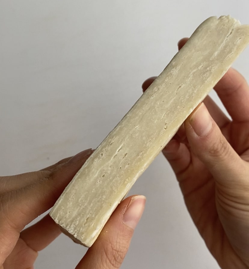 A block of homemade puff pastry.