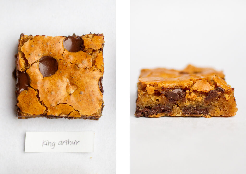 king arthur blondie top view next to a cross section view.