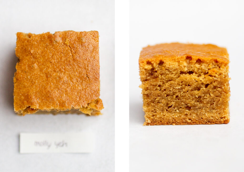 molly yeh blondie top view next to a cross section view.