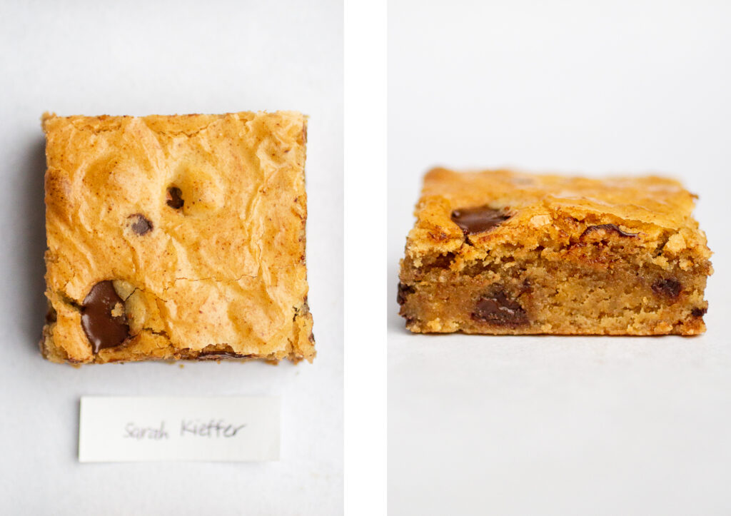 sarah kieffer blondie top view next to a cross section view.