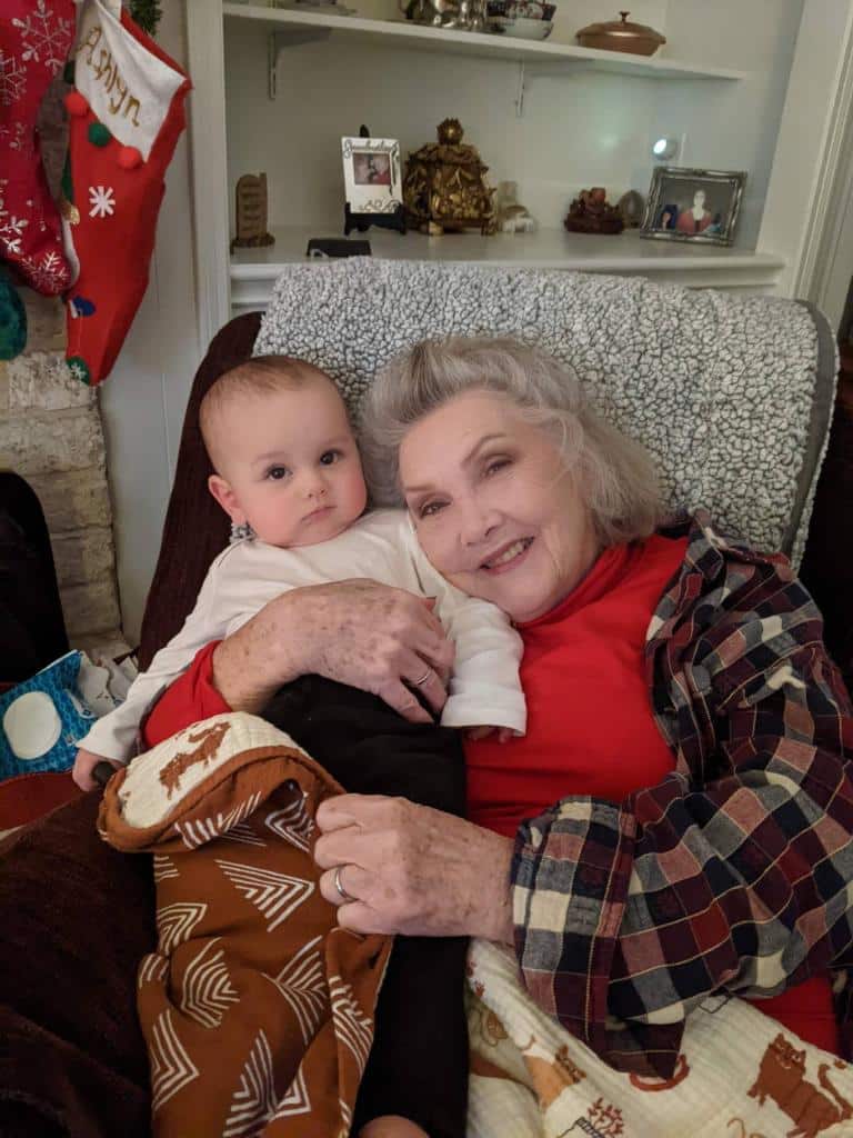 Photo of Grammy and grandchild.