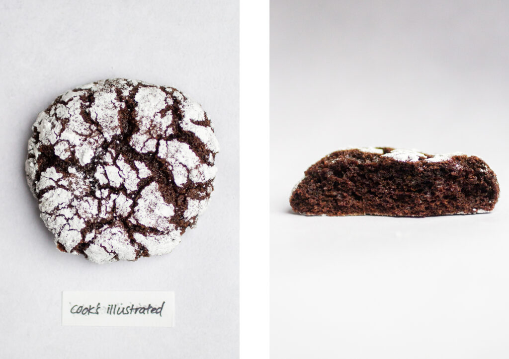 Cook\'s Illustrated chocolate crinkle cookie.