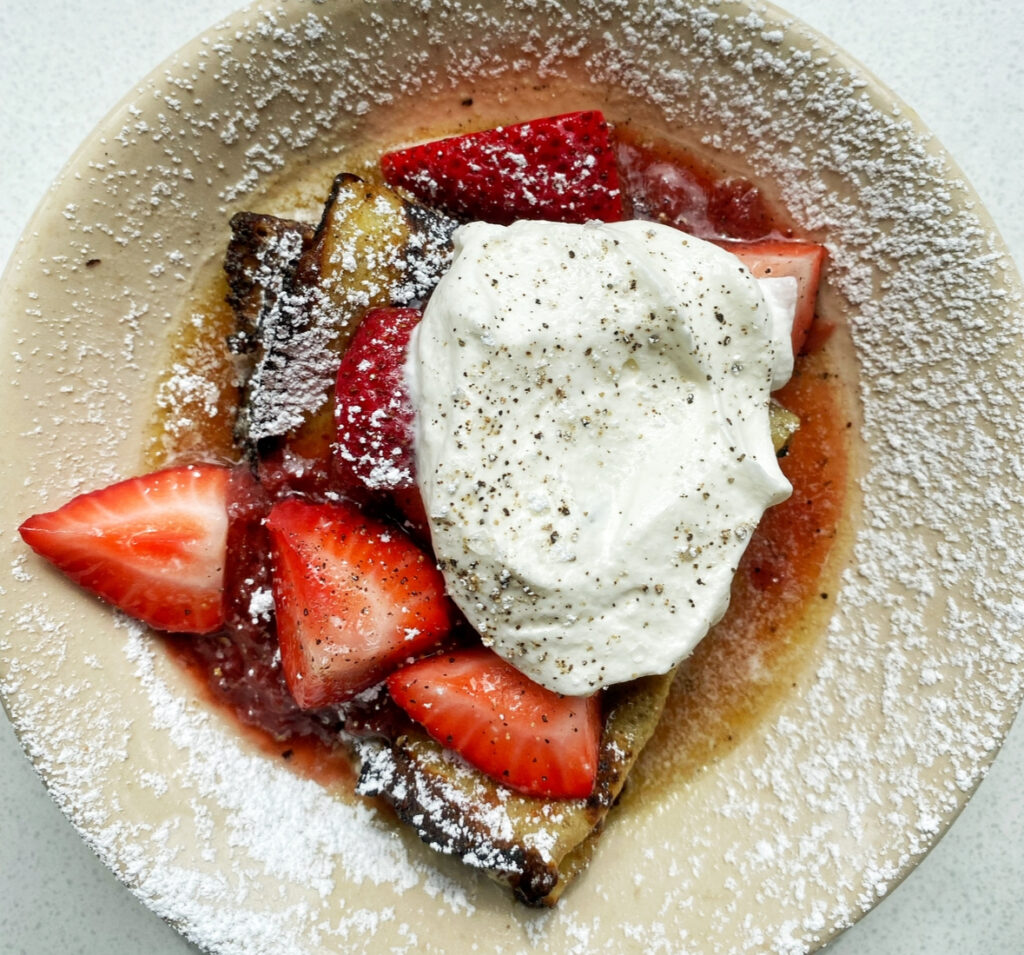 Agi\'s Counter crepes with strawberries.