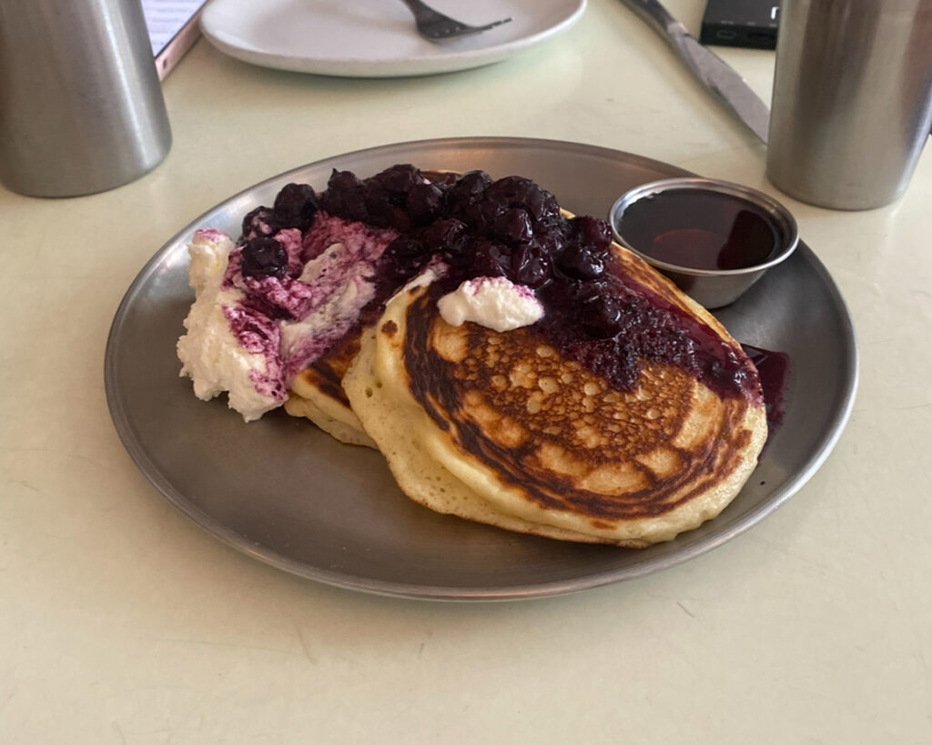 Ricotta pancakes from Dimes NYC.