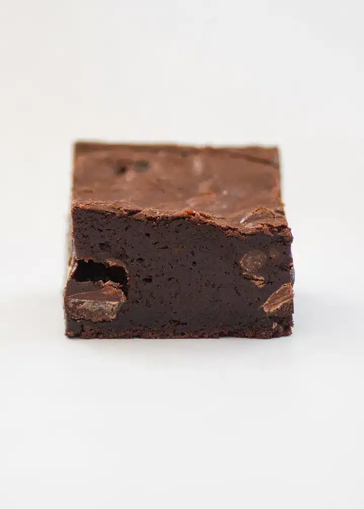 Butternut Bakery brownie, side view.