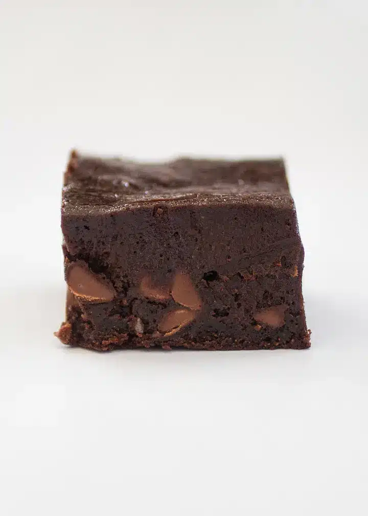 Claire Saffitz brownie, side view.